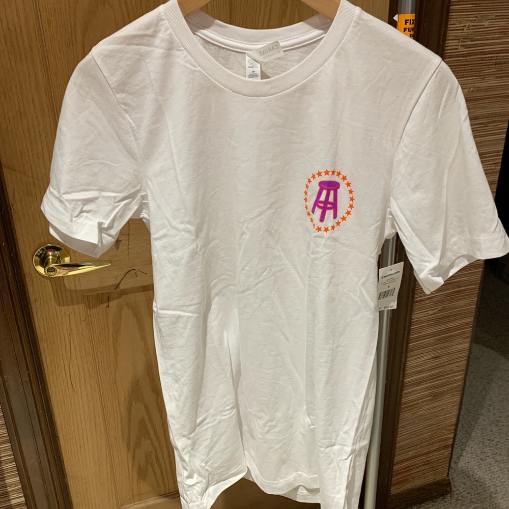 Barstool Sports Logo White Short Sleeve Tshirt